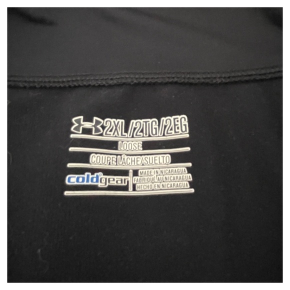 Under Armour Men’s XXL ColdGear ¼ Zip Pullover Black Neon Green Athletic Top EUC - Picture 9 of 14